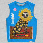 Unisex Sun Lion Printed Tank Top