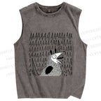 Unisex Screaming Opossum Printed Washed Tank Top