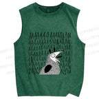 Unisex Screaming Opossum Printed Washed Tank Top