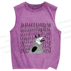 Unisex Screaming Opossum Printed Washed Tank Top