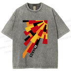 Unisex Radial Bauhaus Printed Washed Tee
