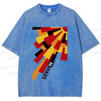 Unisex Radial Bauhaus Printed Washed Tee