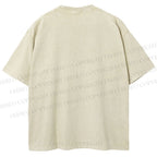 Unisex Vintage Ukiyo-e Tiger in Flowers Printed Washed Tee
