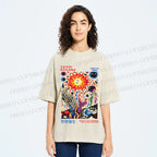 Unisex Yayoi Kusama Abstract Art Printed Washed Tee