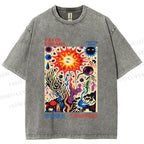 Unisex Yayoi Kusama Abstract Art Printed Washed Tee