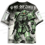 Gundam MS-06F Zaku II Printed Jersey Shirts