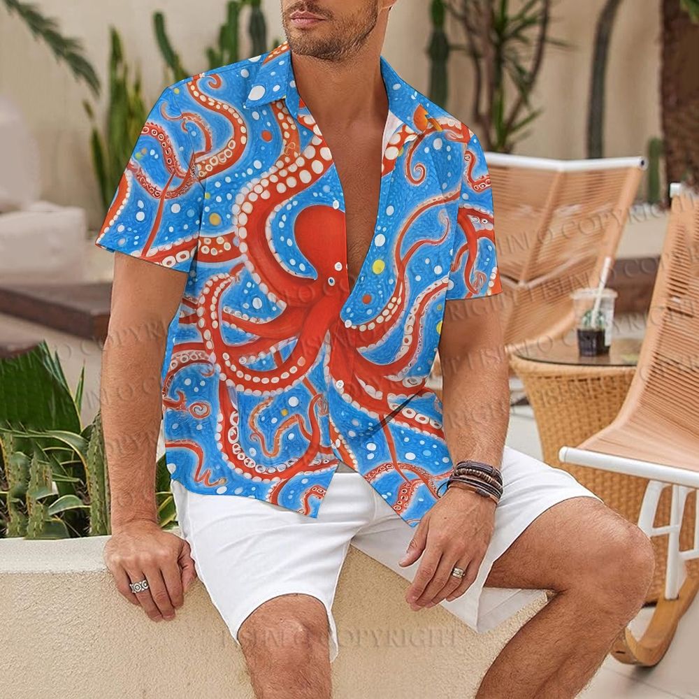 Polka Dot Octopus Hawaiian Shirt