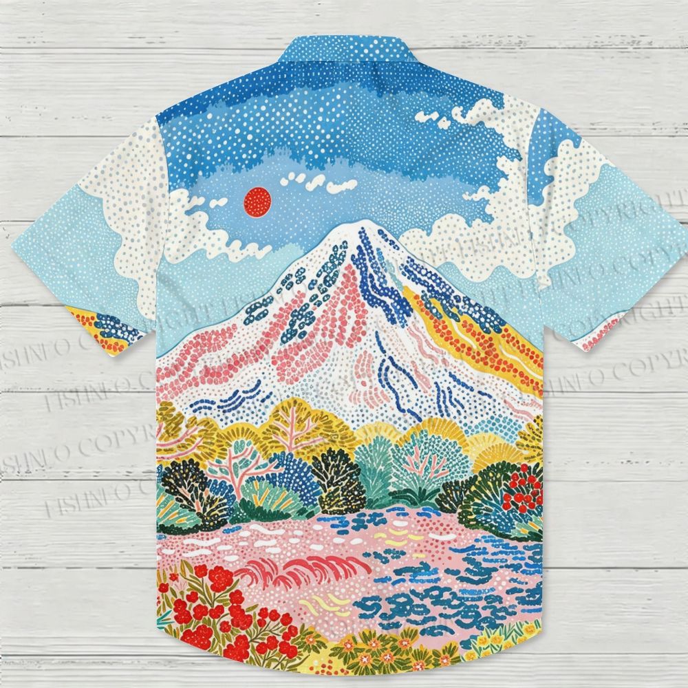 Polka Dot Landscape Painting Hawaiian Shirt