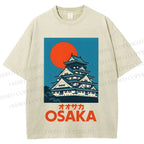 Unisex Osaka Vintage Travel Printed Washed Tee