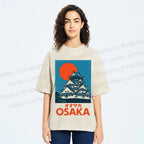 Unisex Osaka Vintage Travel Printed Washed Tee