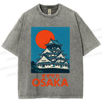 Unisex Osaka Vintage Travel Printed Washed Tee