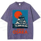 Unisex Osaka Vintage Travel Printed Washed Tee