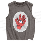 Unisex Eye in Hand Printed Washed Tank Top