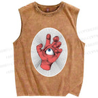 Unisex Eye in Hand Printed Washed Tank Top