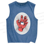 Unisex Eye in Hand Printed Washed Tank Top
