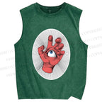 Unisex Eye in Hand Printed Washed Tank Top