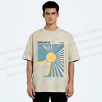 Unisex Bauhaus Sun Printed Washed Tee