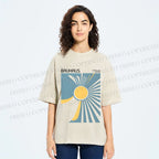 Unisex Bauhaus Sun Printed Washed Tee