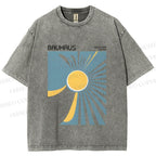 Unisex Bauhaus Sun Printed Washed Tee