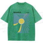 Unisex Bauhaus Sun Printed Washed Tee