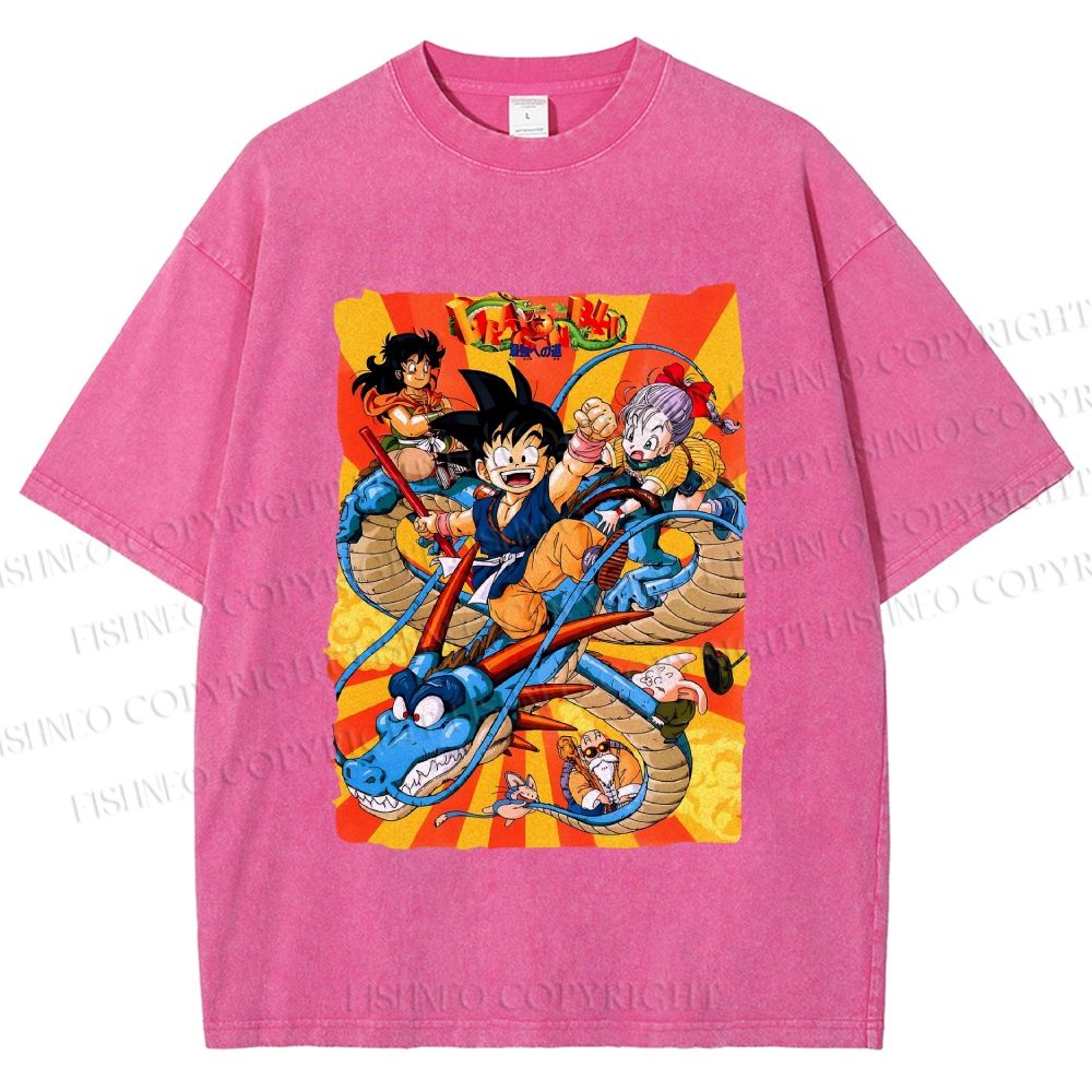 Unisex Dragon Ball Printed Washed Tee