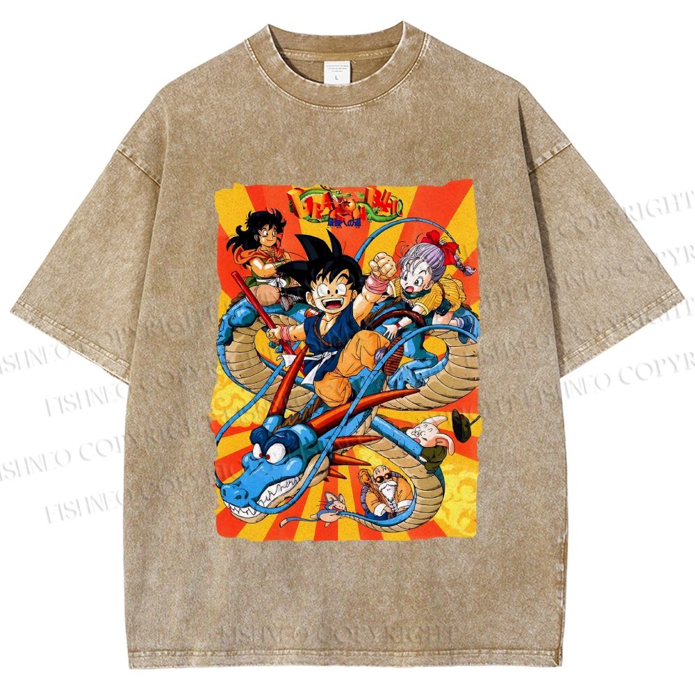 Unisex Dragon Ball Printed Washed Tee