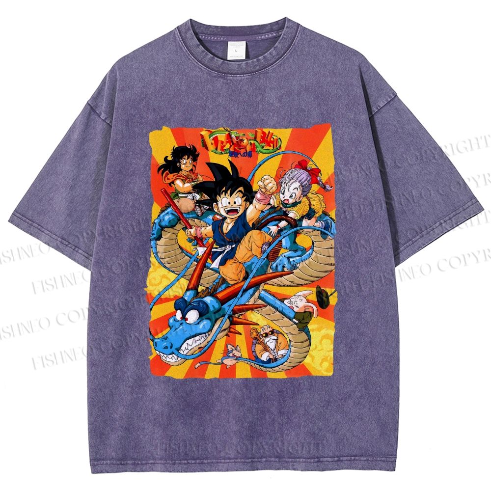 Unisex Dragon Ball Printed Washed Tee