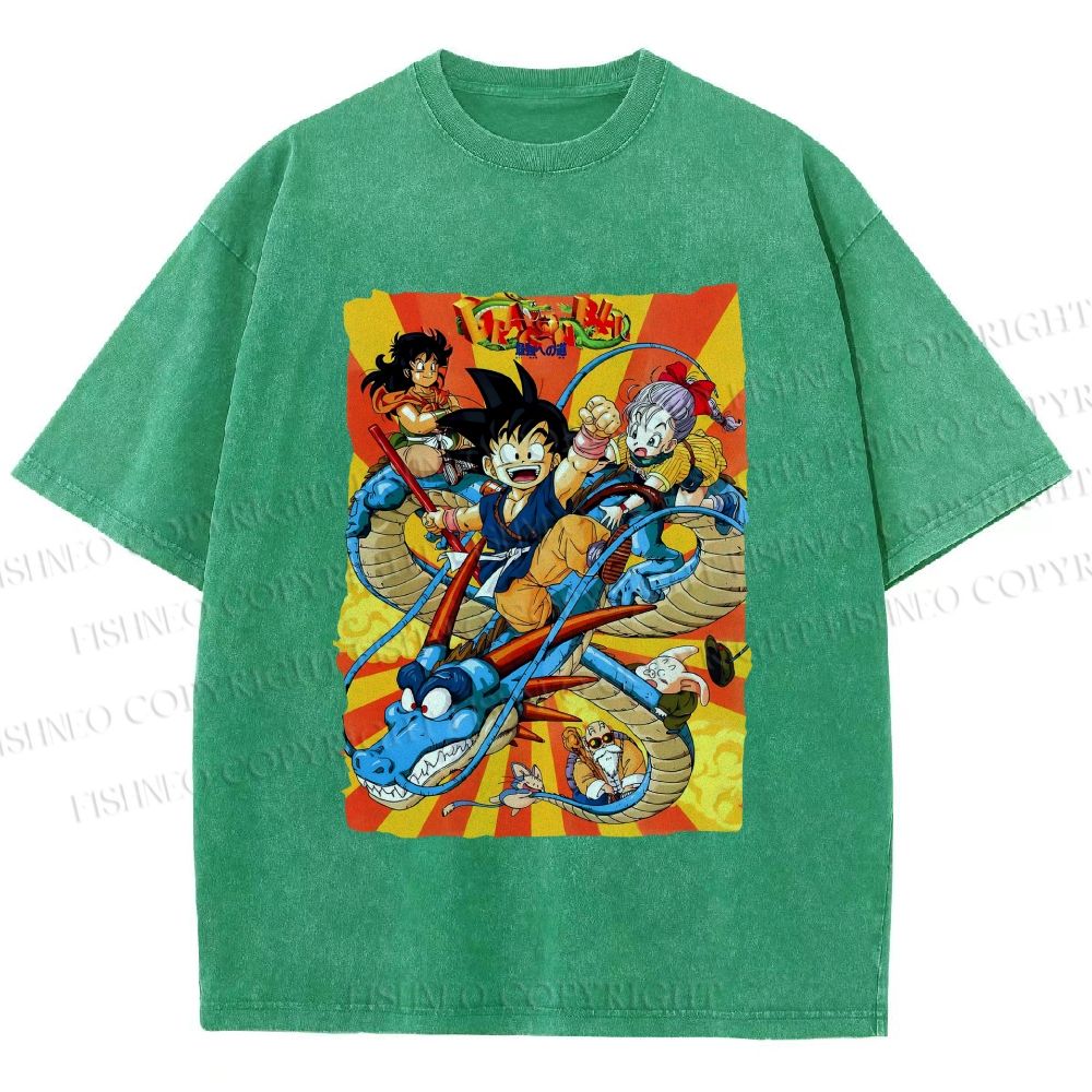 Unisex Dragon Ball Printed Washed Tee
