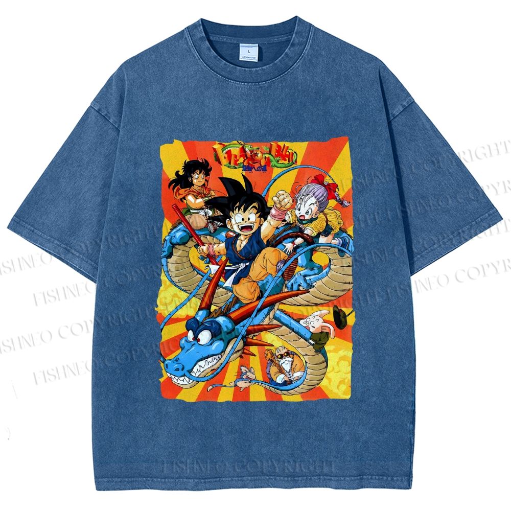 Unisex Dragon Ball Printed Washed Tee