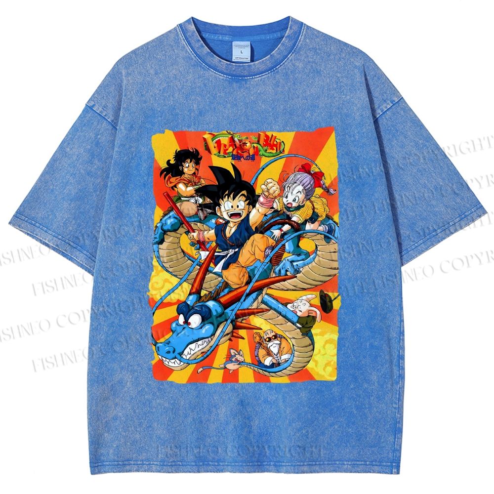 Unisex Dragon Ball Printed Washed Tee