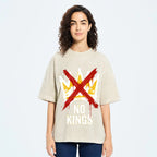 Unisex NO KINGS—Street Rebellion Printed Washed Tee