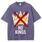 Unisex NO KINGS—Street Rebellion Printed Washed Tee