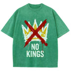 Unisex NO KINGS—Street Rebellion Printed Washed Tee