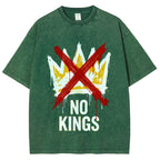Unisex NO KINGS—Street Rebellion Printed Washed Tee