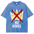 Unisex NO KINGS—Street Rebellion Printed Washed Tee