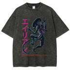 Unisex Vintage Alien Vintage Printed Washed Tee