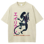 Unisex Vintage Alien Vintage Printed Washed Tee