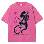 Unisex Vintage Alien Vintage Printed Washed Tee