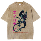 Unisex Vintage Alien Vintage Printed Washed Tee