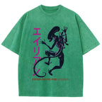 Unisex Vintage Alien Vintage Printed Washed Tee