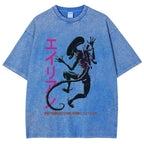 Unisex Vintage Alien Vintage Printed Washed Tee