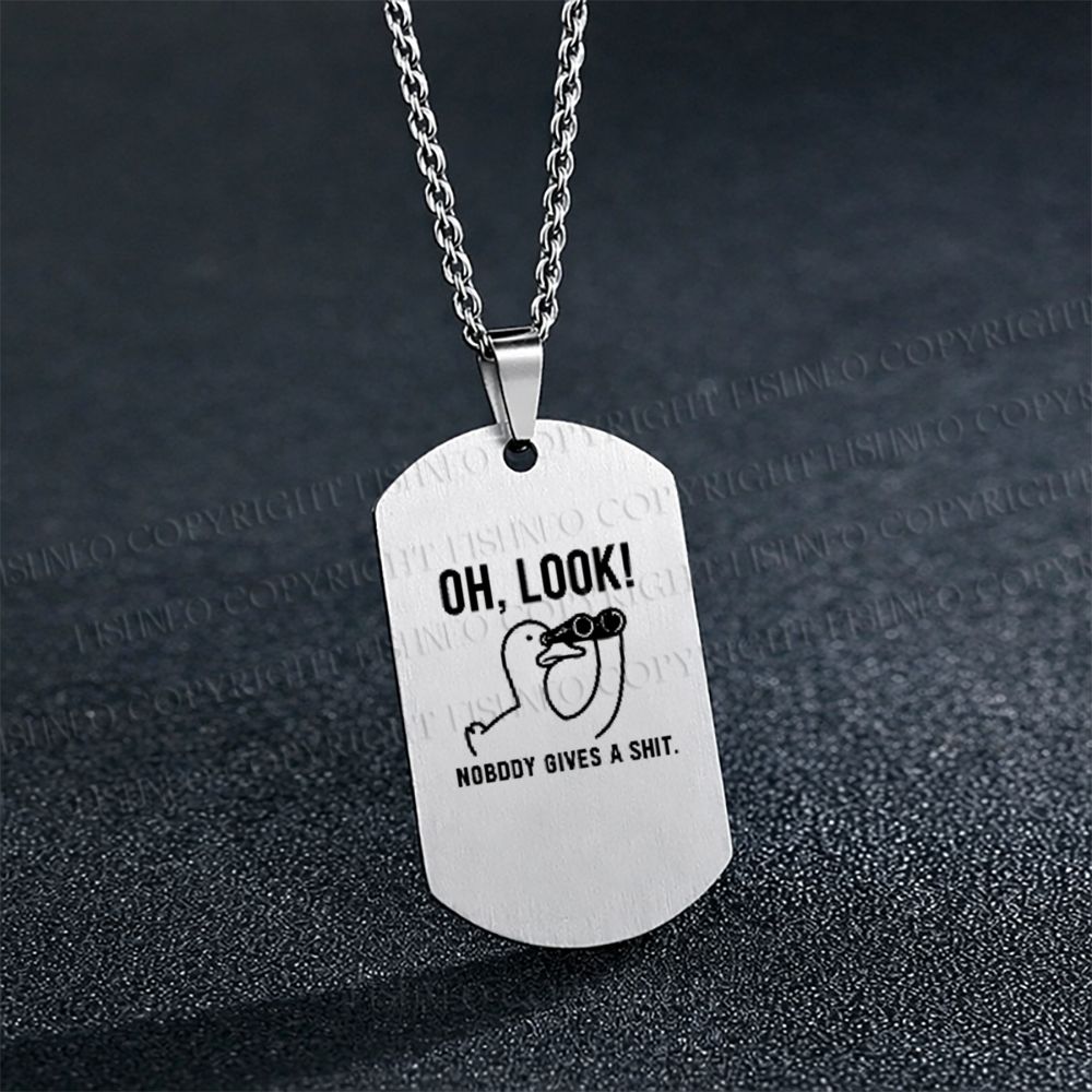 Nobody Gives A Duck Funny Goose Necklace
