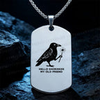 Hello Darkness My Old Friend Crow Necklace