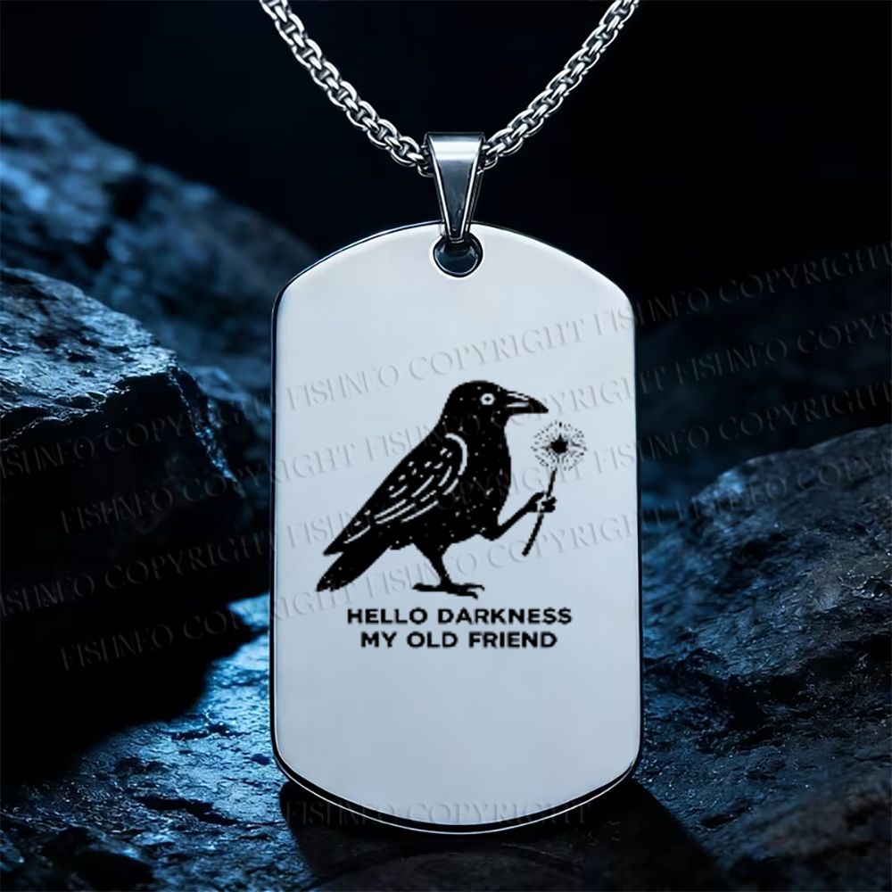 Hello Darkness My Old Friend Crow Necklace
