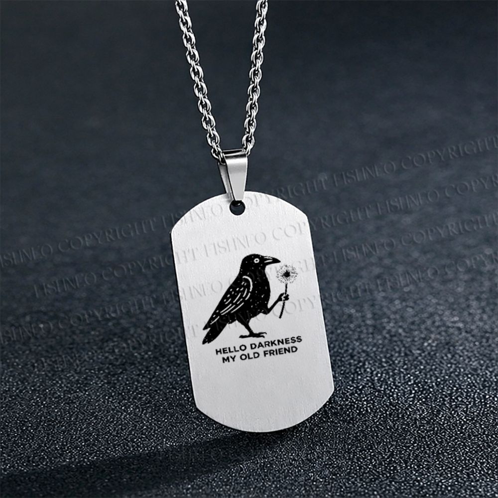 Hello Darkness My Old Friend Crow Necklace