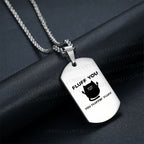 Fluff You Middle Finger Cat Necklace