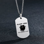 Fluff You Middle Finger Cat Necklace