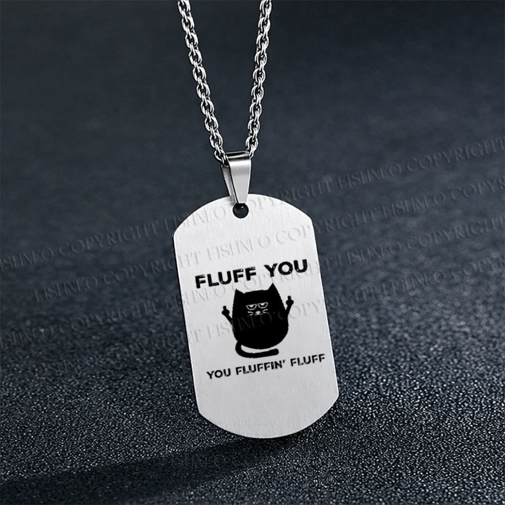 Fluff You Middle Finger Cat Necklace