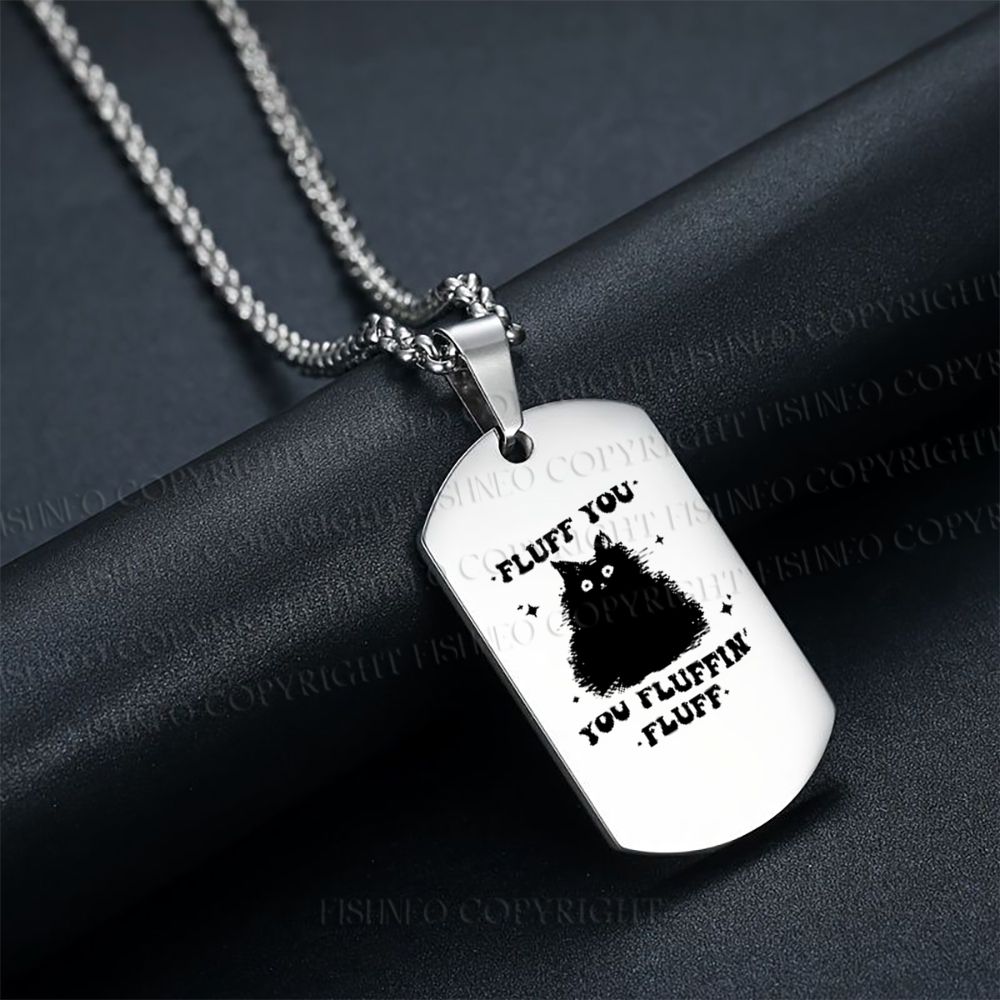 Fluff You Black Cat Necklace