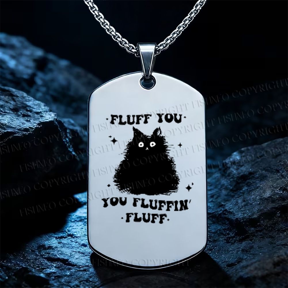 Fluff You Black Cat Necklace
